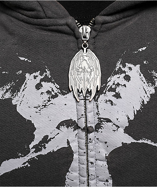 Vitriol Lightning Black Wash Zip Hoodie