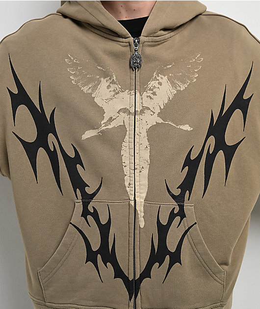 Vitriol Lightning Green Crop Zip Hoodie