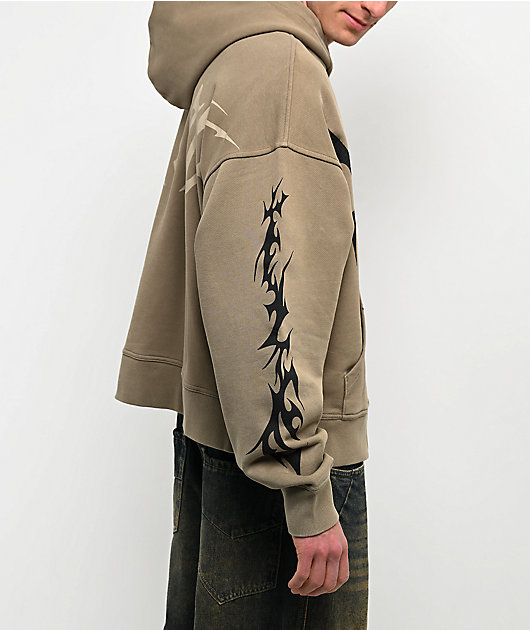 Vitriol Lightning Green Crop Zip Hoodie
