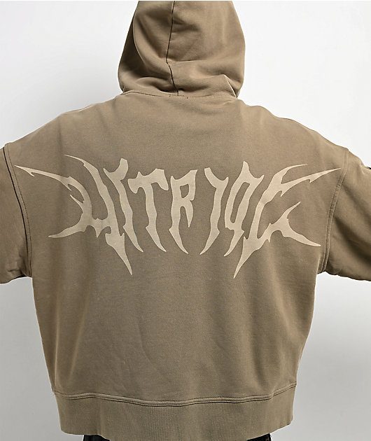 Vitriol Lightning Green Crop Zip Hoodie