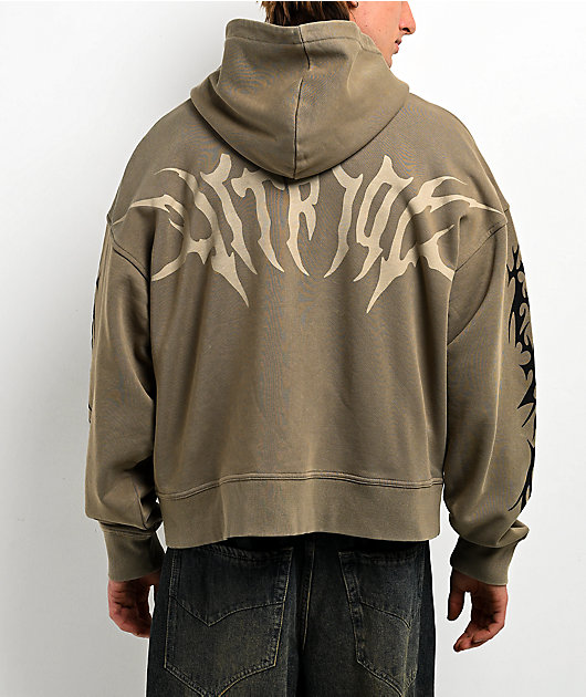Vitriol Lightning Green Crop Zip Hoodie