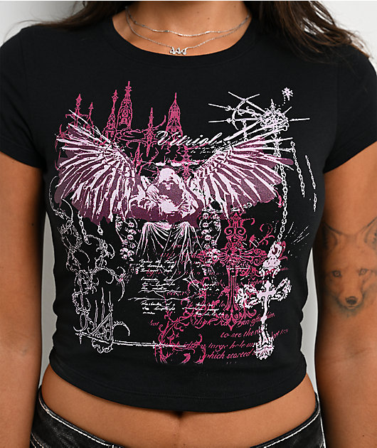 Vitriol Lina Black Crop T-Shirt
