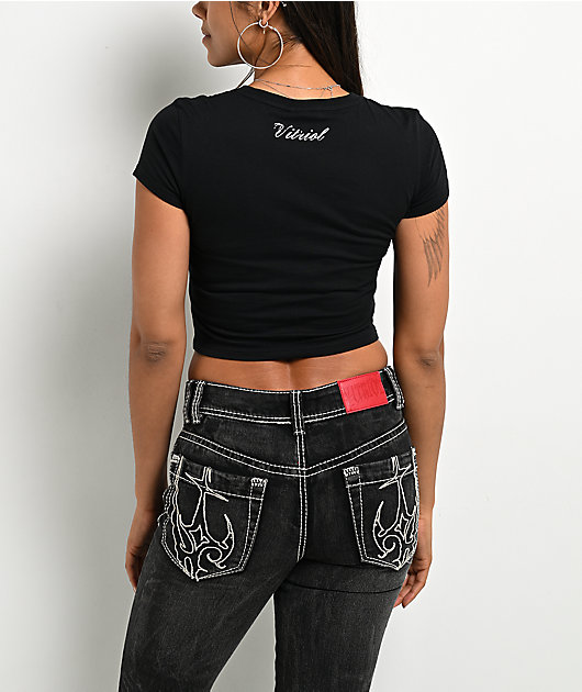 Vitriol Lina Black Crop T-Shirt