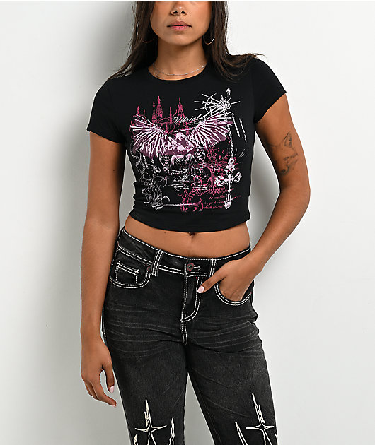Vitriol Lina Black Crop T-Shirt