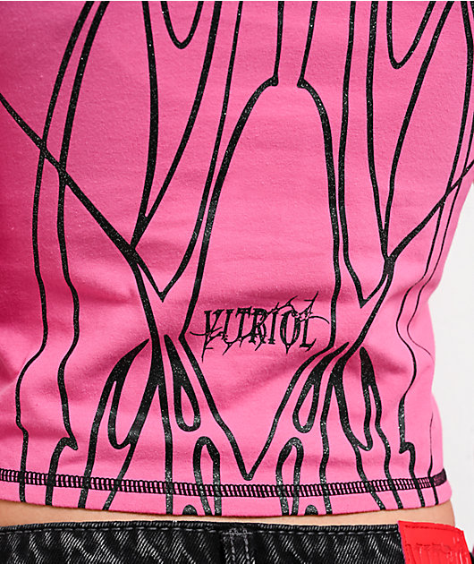 Vitriol Lottie Pink Long Sleeve Crop T-Shirt