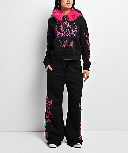 Vitriol Lucy Black Wide Leg Sweatpants