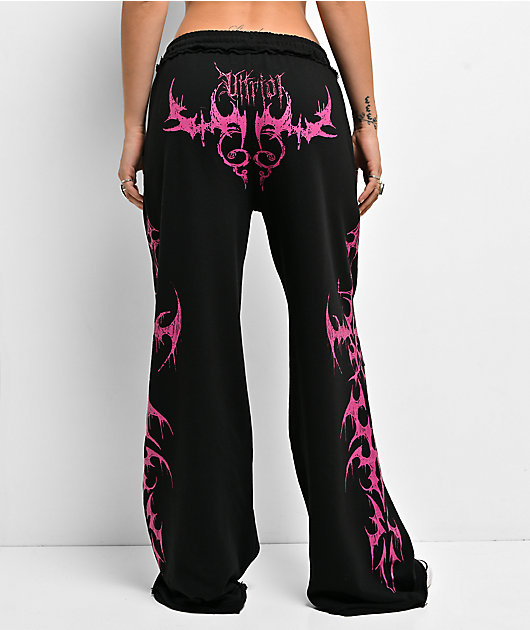 Vitriol Lucy Black Wide Leg Sweatpants
