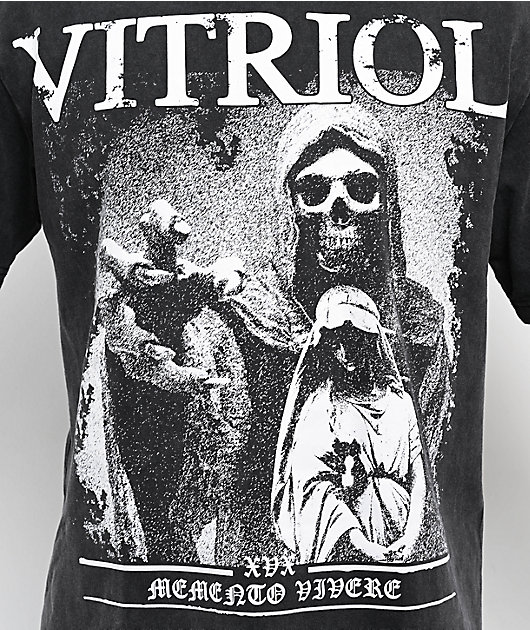 Vitriol Memento Vivere Black Wash T-Shirt