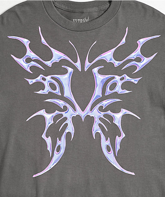 Vitriol Metal Heart Charcoal T-Shirt