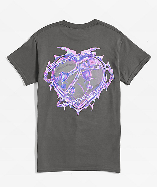 Vitriol Metal Heart Charcoal T-Shirt