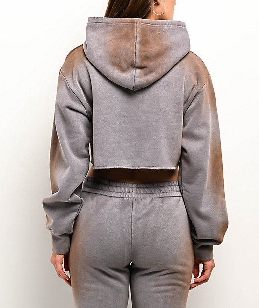 Vitriol Mitzi Grey Crop Hoodie | Zumiez