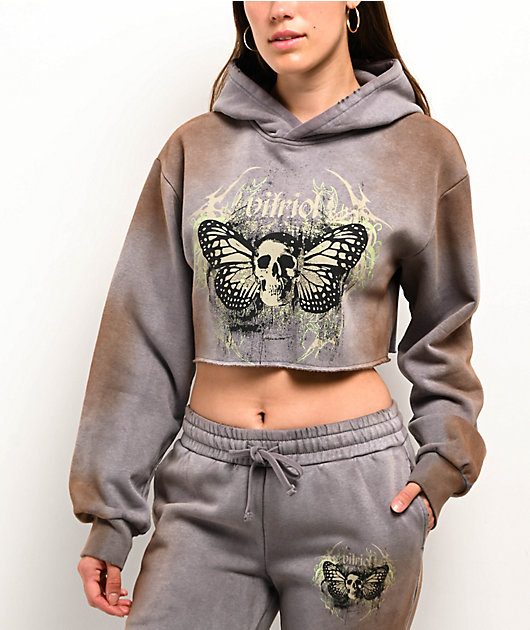 Vitriol Mitzi Grey Crop Hoodie | Zumiez