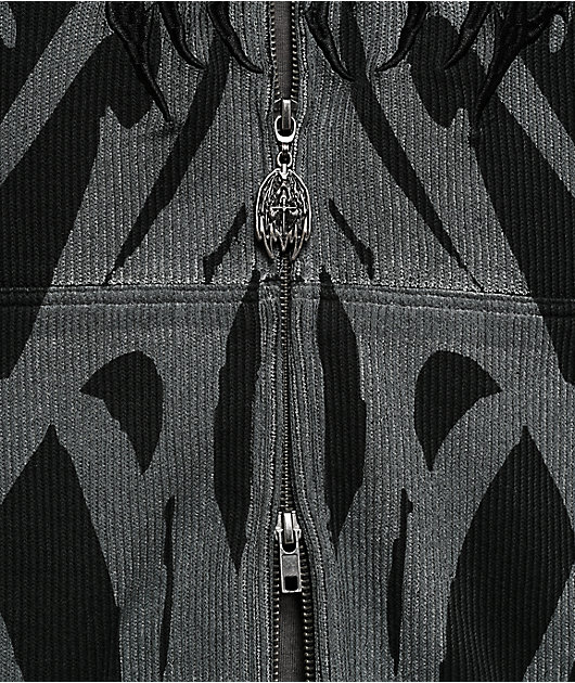Vitriol Mocking Bird Black Wash Zip Hoodie