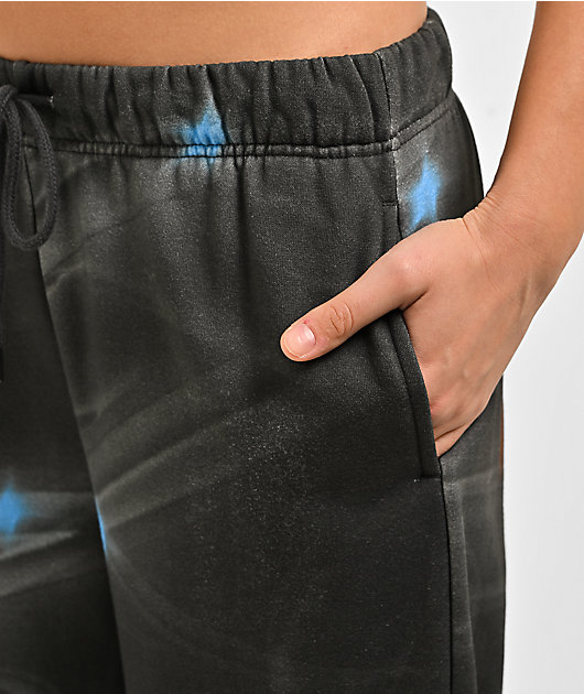 Vitriol Myla Black Smoke Rhinestone Grey Sweatpants