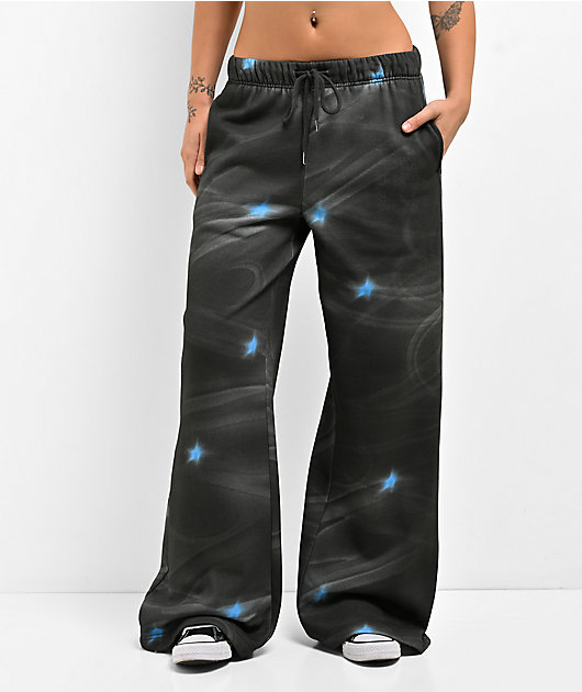 Vitriol Myla Black Smoke Rhinestone Grey Sweatpants