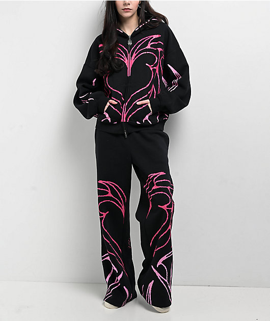 Vitriol Myla Black Wide Leg Sweatpants