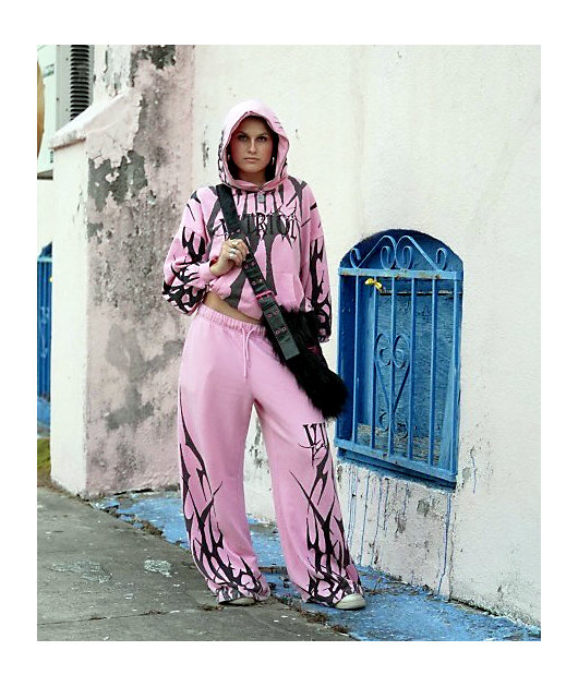 Vitriol Myla Pink Wide Leg Sweatpants | Zumiez