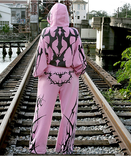 Vitriol Myla Pink Wide Leg Sweatpants