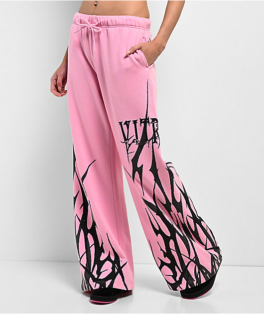 Vitriol Myla Pink Wide Leg Sweatpants