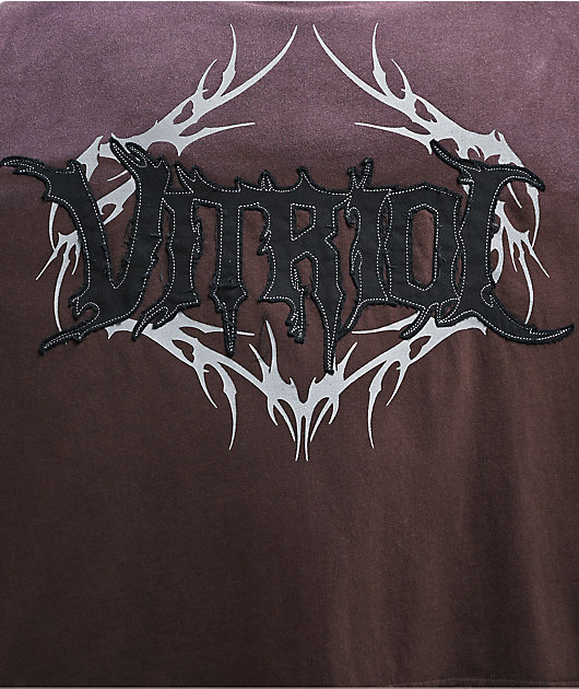 Vitriol Nightshade Brown Wash Cropped T-Shirt