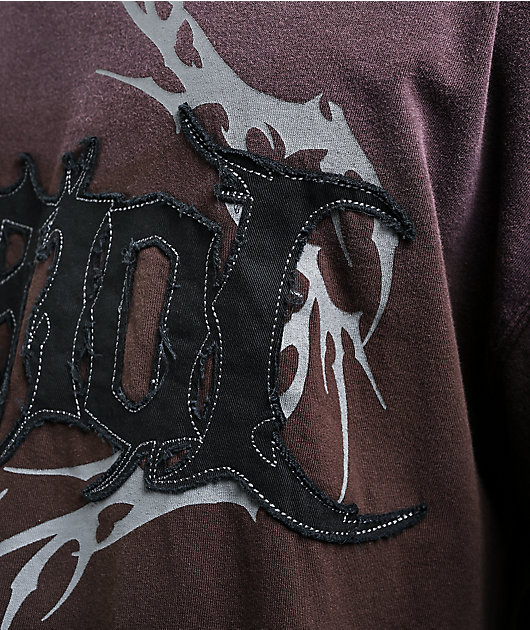 Vitriol Nightshade Brown Wash Cropped T-Shirt