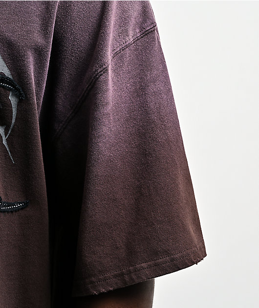 Vitriol Nightshade Brown Wash Cropped T-Shirt