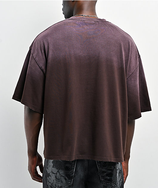 Vitriol Nightshade Brown Wash Cropped T-Shirt