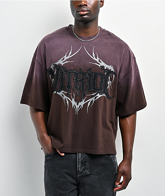 Vitriol Nightshade Brown Wash Cropped T-Shirt