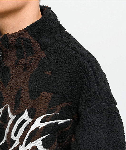 Vitriol Oath Black & Brown Boxy Tech Fleece Jacket