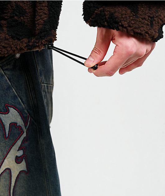 Vitriol Oath Black & Brown Boxy Tech Fleece Jacket