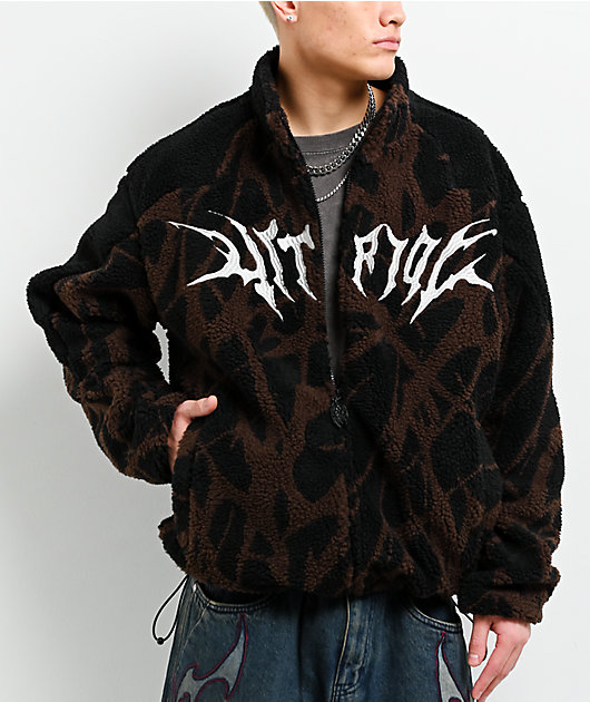 Vitriol Oath Black & Brown Boxy Tech Fleece Jacket | Zumiez