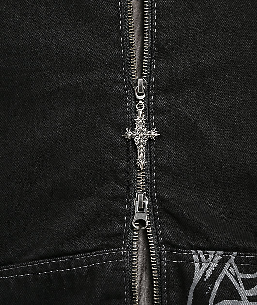 Vitriol Oblivion Black Wash Denim Crop Jacket