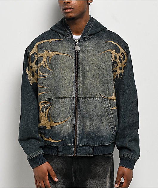 Vitriol Oblivion Blue Wash Hooded Denim Boxy Jacket | Zumiez