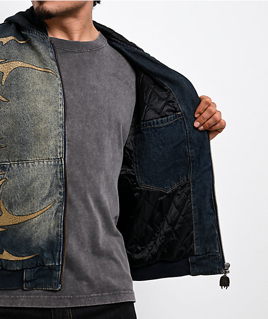 Vitriol Oblivion Blue Wash Hooded Denim Boxy Jacket | Zumiez