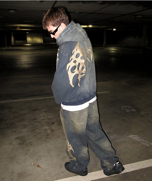 Vitriol Oblivion Blue Wash Hooded Denim Boxy Jacket | Zumiez