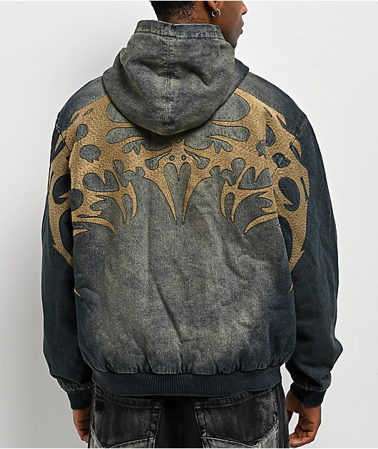 Vitriol Oblivion Blue Wash Hooded Denim Boxy Jacket
