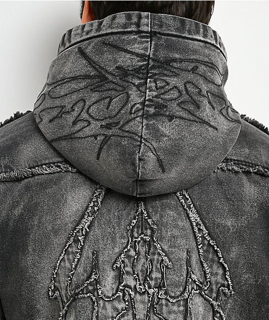 Vitriol Oblivion Depth With Destruction Wash Denim Crop Jacket