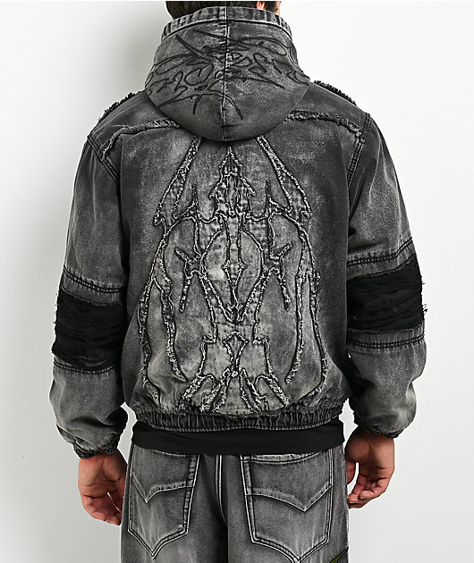 Vitriol Oblivion Depth With Destruction Wash Denim Crop Jacket
