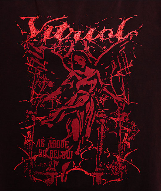 Vitriol Rae Dark Red Wash Oversized T-Shirt