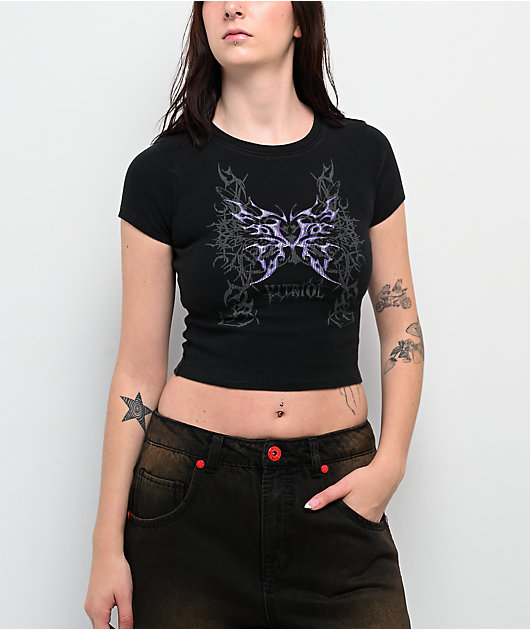 Vitriol Reina Black Crop T-Shirt