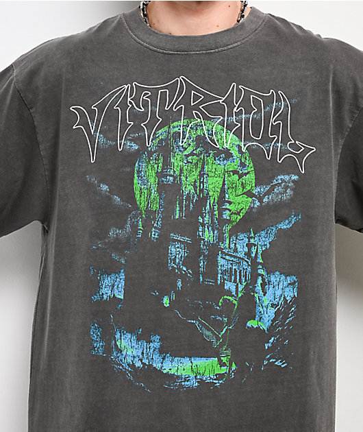 Vitriol Retro Horror Vintage Grey T-Shirt
