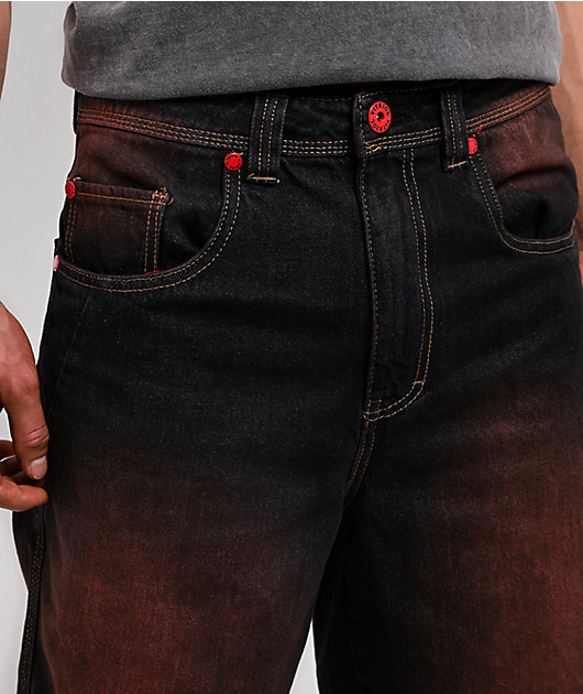Vitriol Riddle Black Wash Loose Fit Skate Shorts