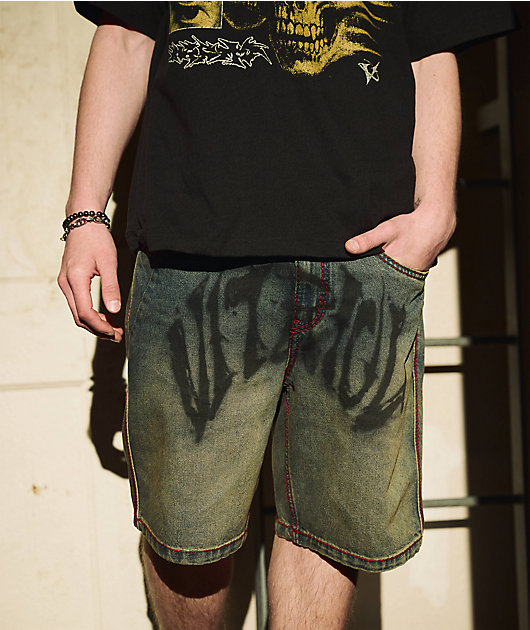 Vitriol Riddle Loose Fit Denim Shorts
