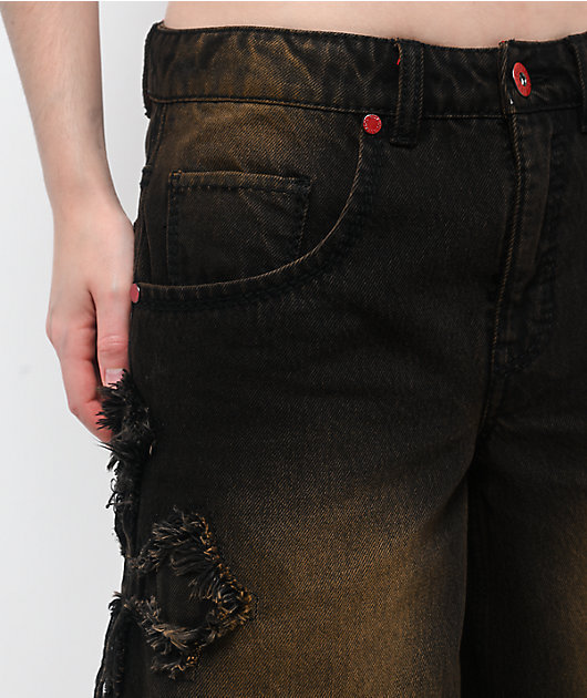 Vitriol Rowenna Gothic Black Wash Denim Shorts