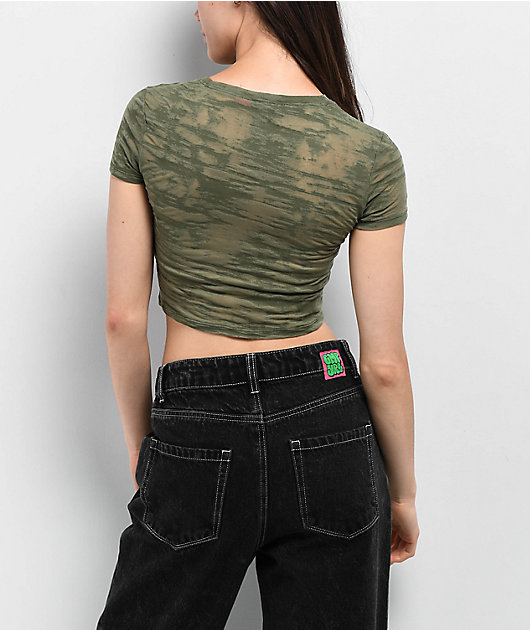Vitriol Sabrina Green Crop T-Shirt