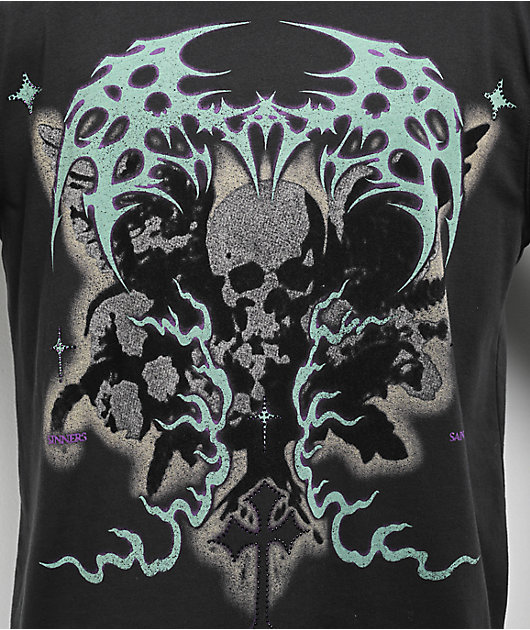【CPGN STUDIO】24FW★ Skullbear Pigment Long Sleeve Skull B Pigment Drop-Shoulder Long Sleeve [Smoke Black] 长袖