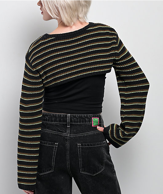 Vitriol Scarlet Black Shrug Crop Tank Top Set