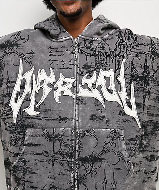 トップス IDEASWAM OUROBOROS ZIP HOODIE (Grey) L OUROBOROS WASHED