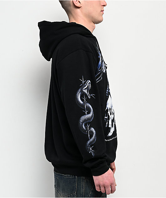 Liten リテンScallop Boa Hoodie / Black 【新品】 Vitriol Serpents Reign Black Hoodie | Zumiez