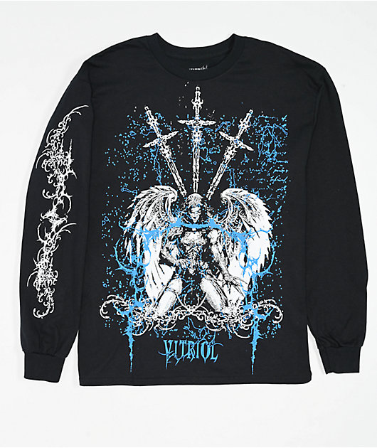 [Clove]★ Form Graphic T-shirt Vitriol Set Free Black Long Sleeve T-Shirt | Zumiez